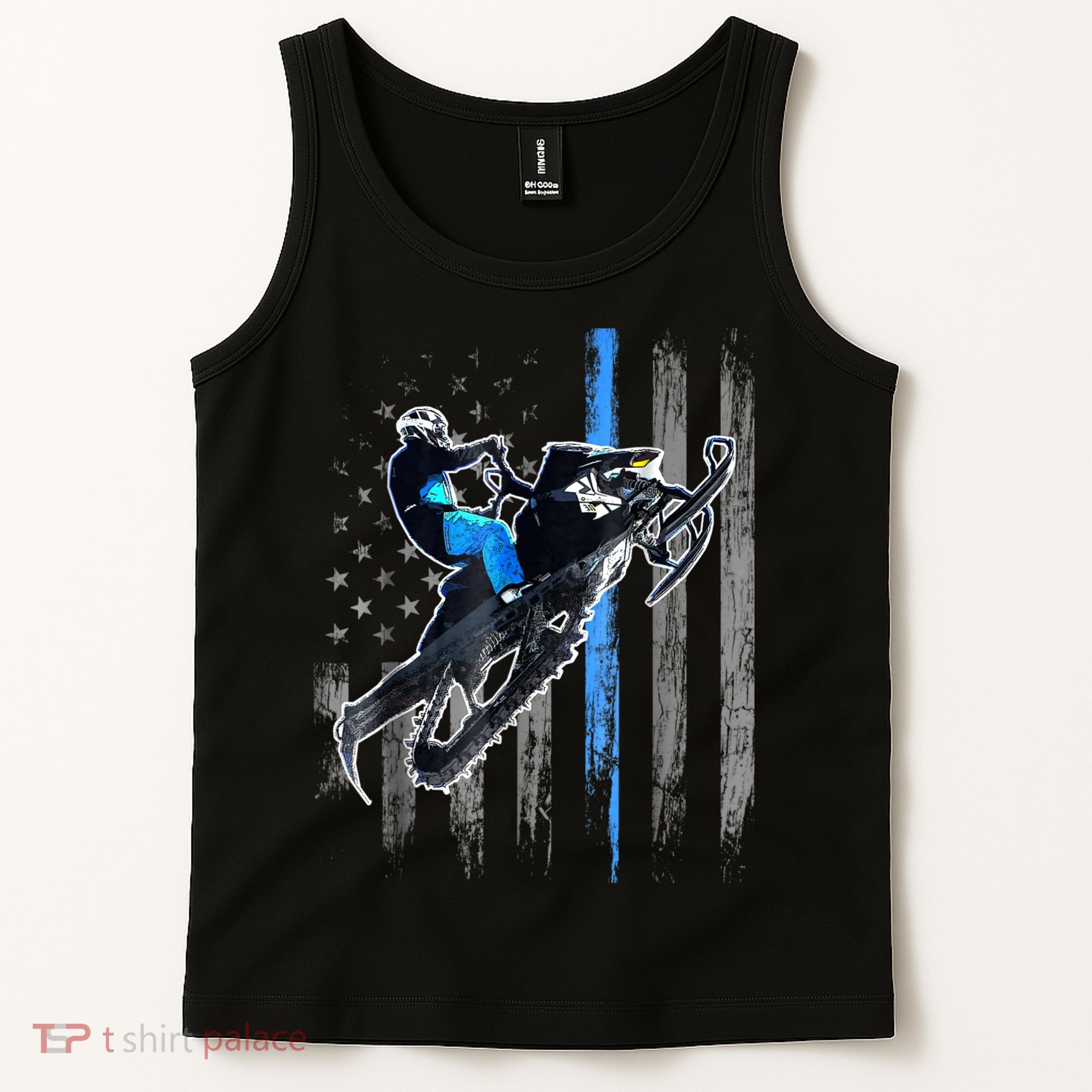 American Flag Snowmobile Shirt Men Snowmobile Riding Gift Tank Top