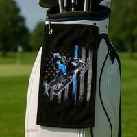 American Flag Snowmobile Shirt Men Snowmobile Riding Gift Golf Towel thumb 2