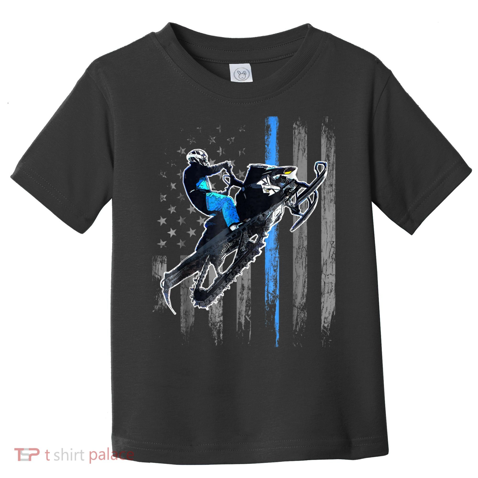 American Flag Snowmobile Shirt Men Snowmobile Riding Gift Toddler T-Shirt