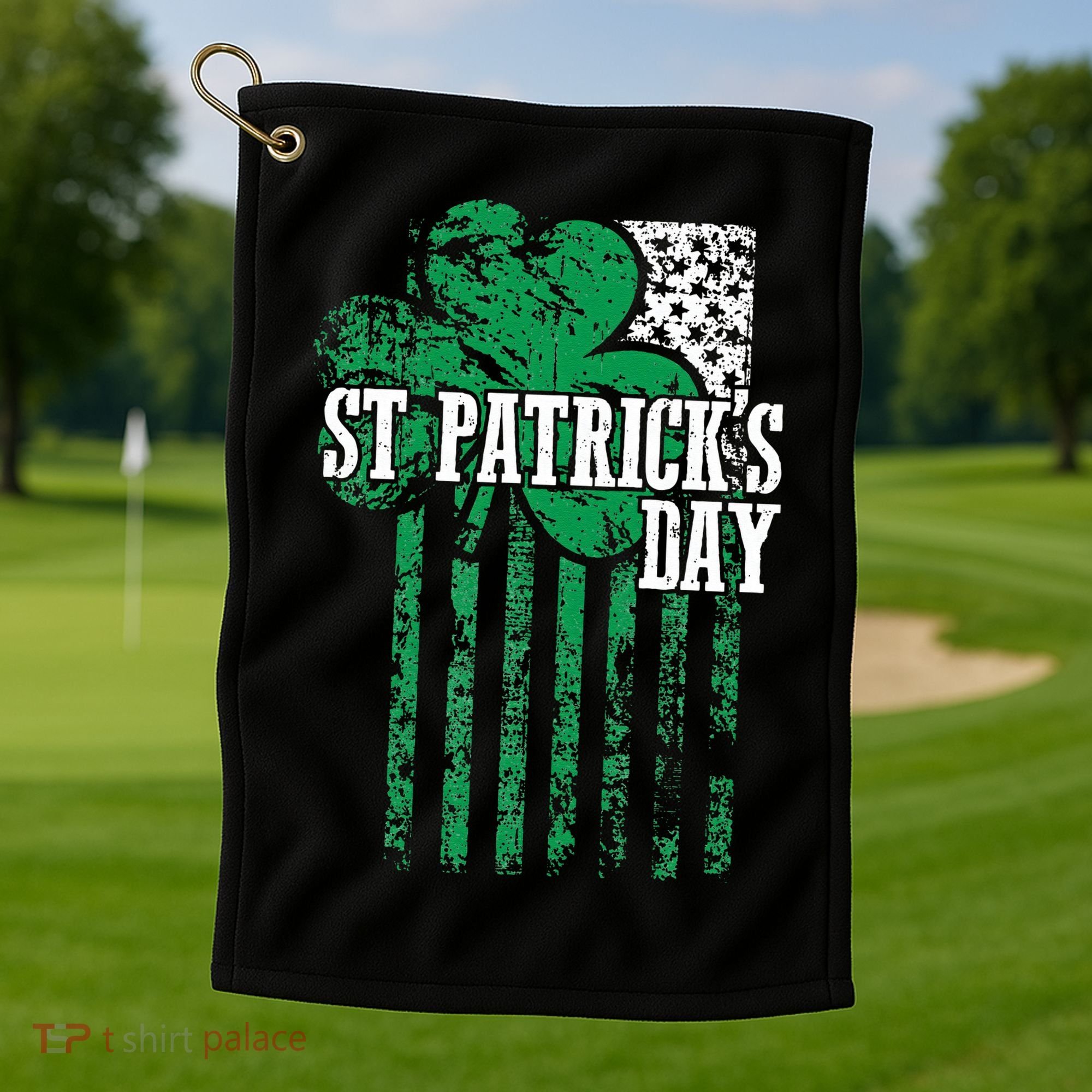 American Flag Saint Patricks Day For And Women Golf Towel