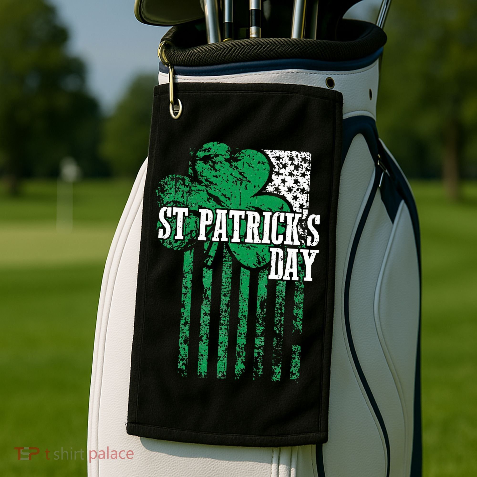 American Flag Saint Patricks Day For And Women Golf Towel