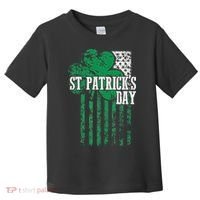 American Flag Saint Patricks Day For And Women Toddler T-Shirt thumb 0