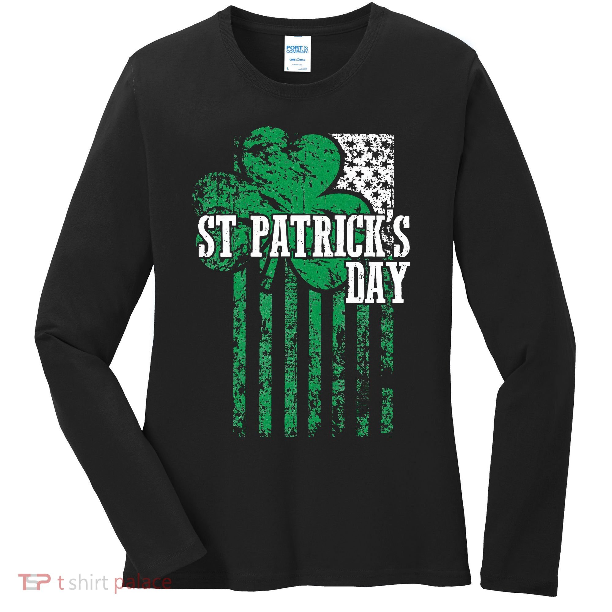 American Flag Saint Patricks Day For And Women Women's Long Sleeve Shirt