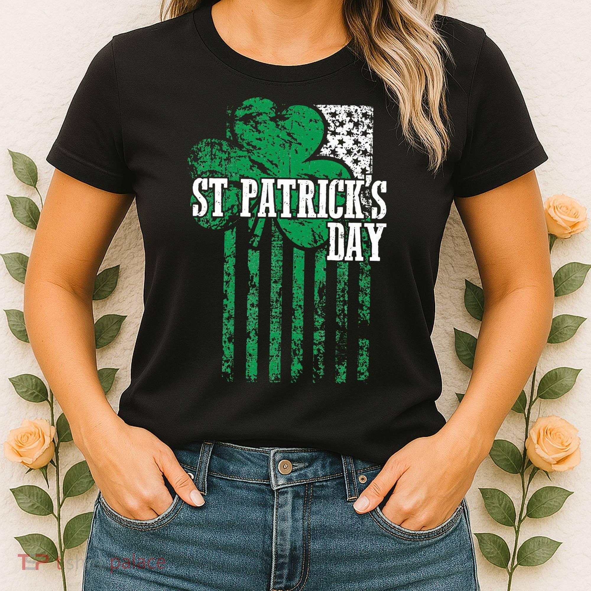 American Flag Saint Patricks Day For And Women Women's T-Shirt