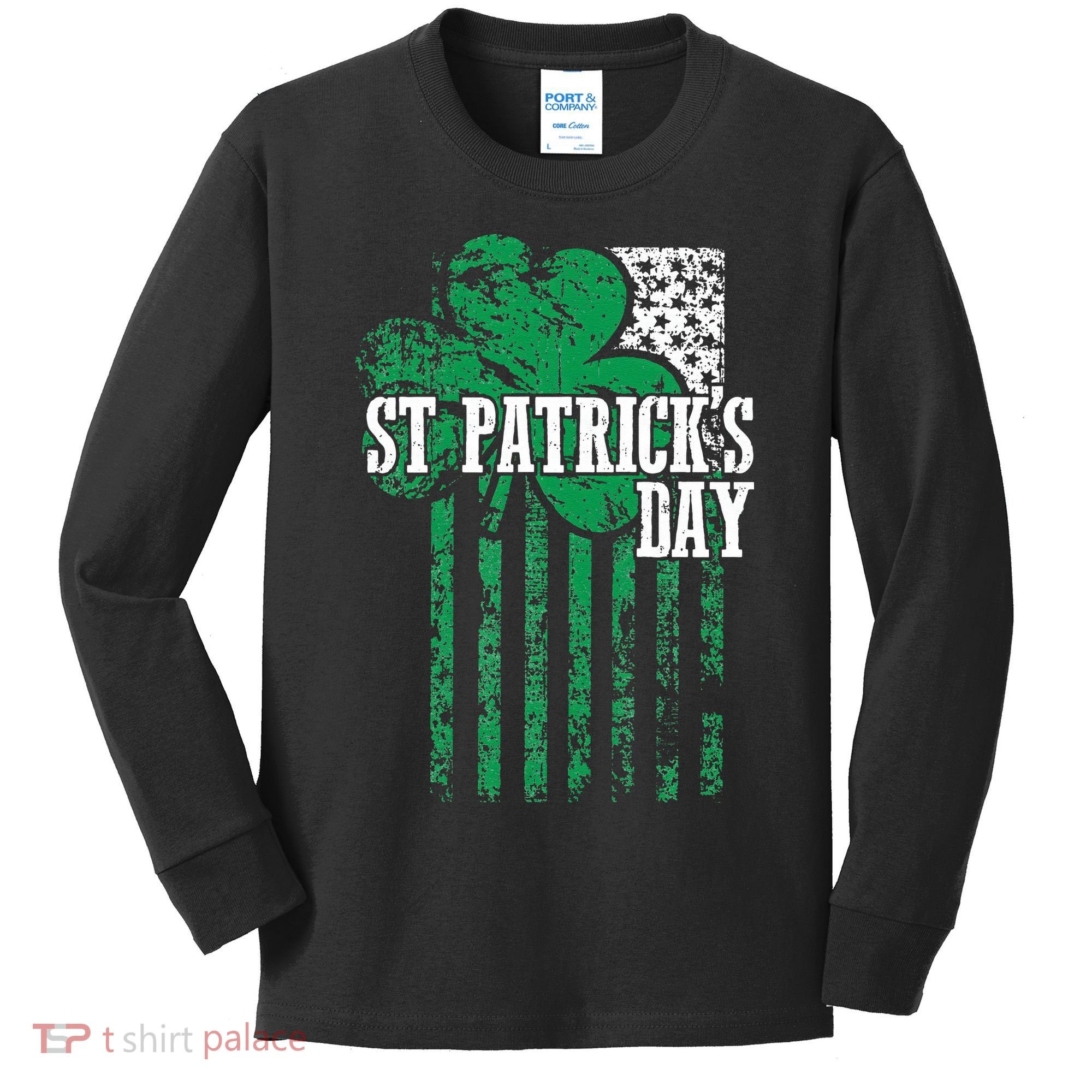 American Flag Saint Patricks Day For And Women Kids Long Sleeve Shirt