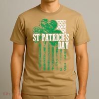 American Flag Saint Patricks Day For And Women T-Shirt thumb 3