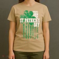 American Flag Saint Patricks Day For And Women T-Shirt thumb 4