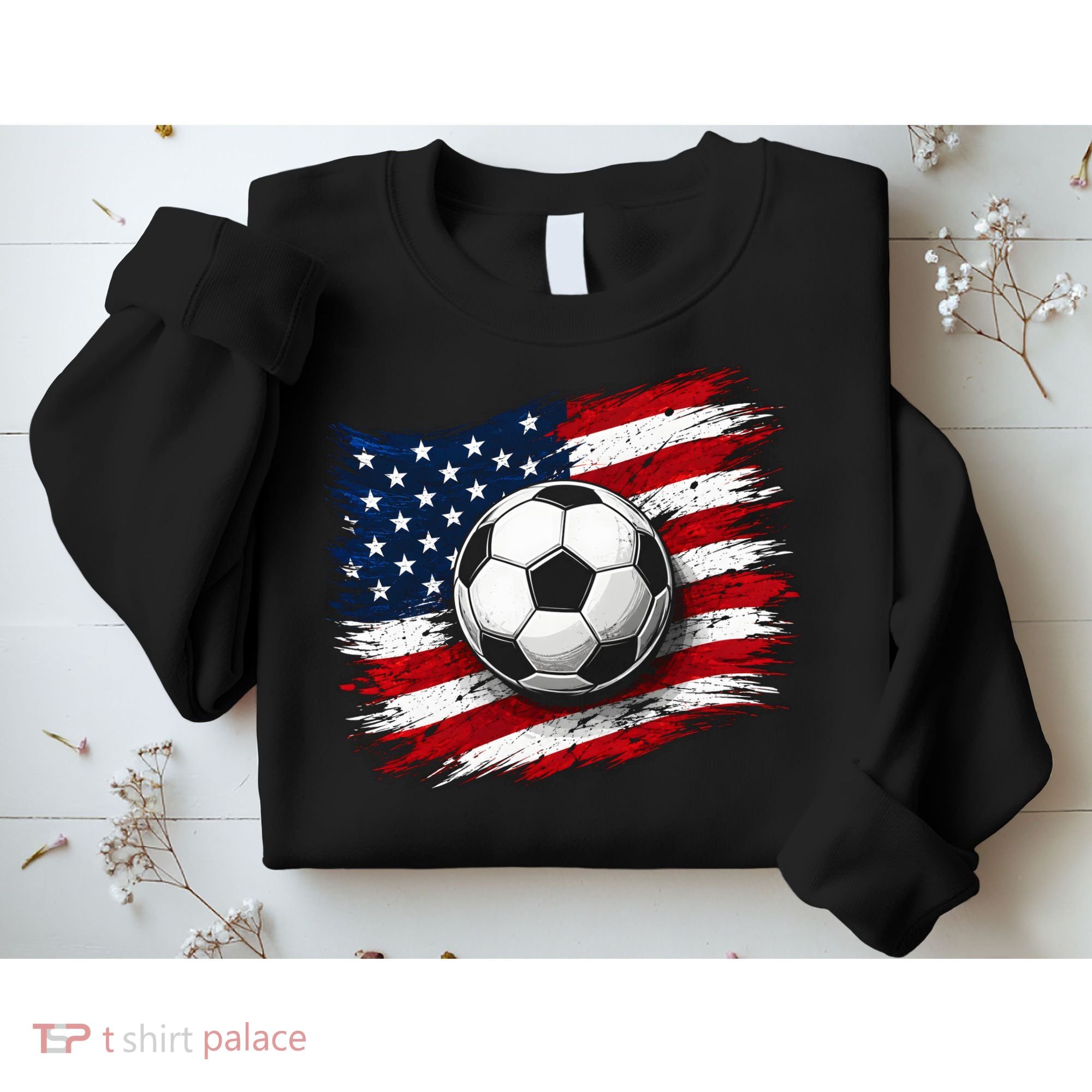 American Flag Soccer Ball USA Sweatshirt