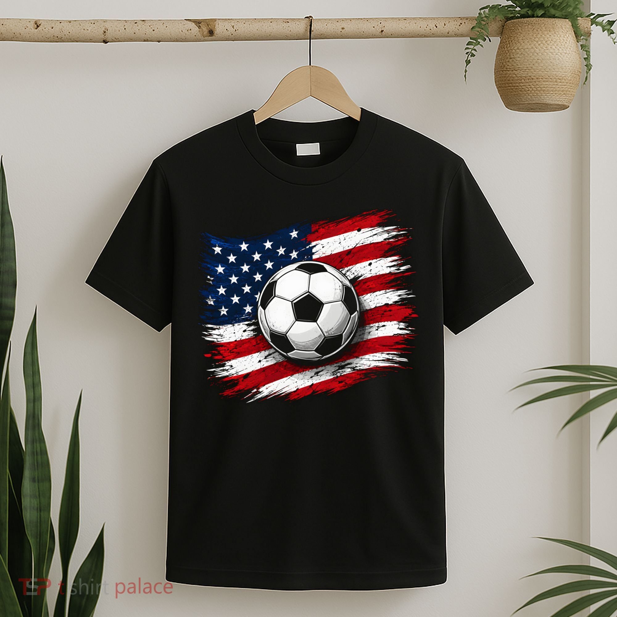 American Flag Soccer Ball USA T-Shirt