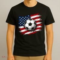 American Flag Soccer Ball USA T-Shirt thumb 3