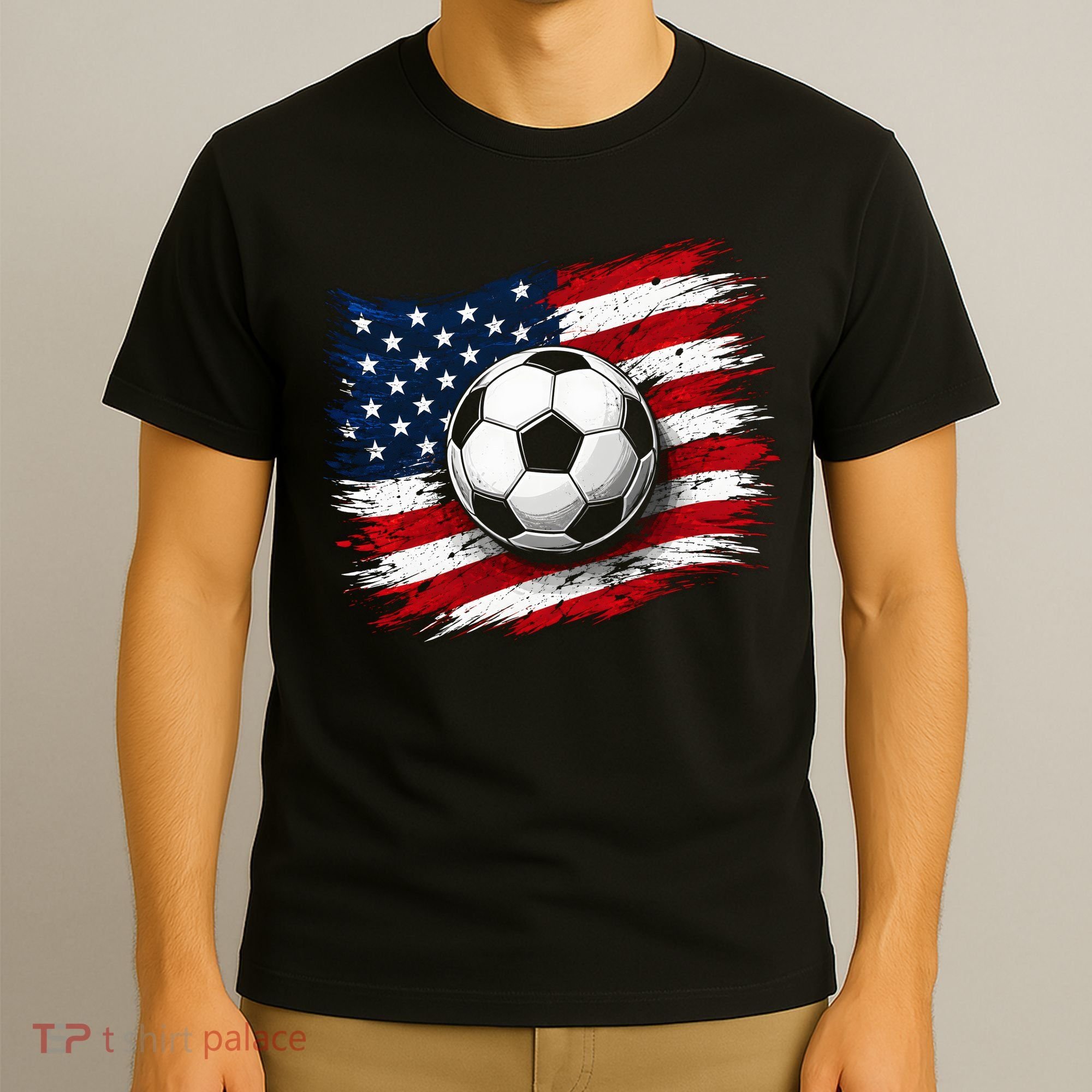 American Flag Soccer Ball USA T-Shirt