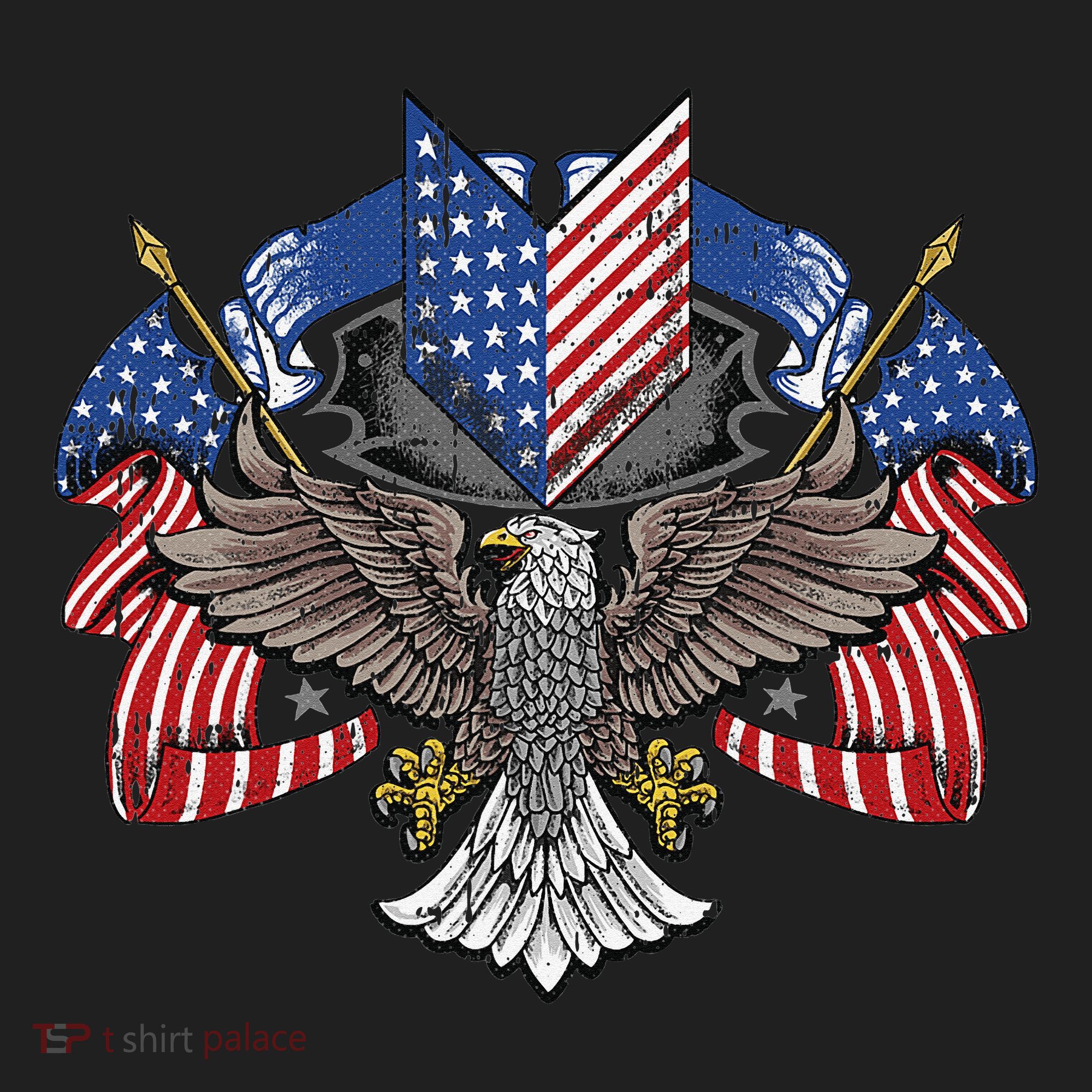 American Flag Shield 4th Of July USA Eagle Patriotic Tumbler