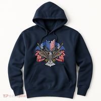American Flag Shield 4th Of July USA Eagle Patriotic Hoodie thumb 0