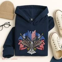 American Flag Shield 4th Of July USA Eagle Patriotic Hoodie thumb 4