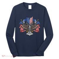 American Flag Shield 4th Of July USA Eagle Patriotic Long Sleeve Shirt thumb 0
