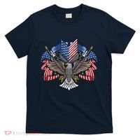 American Flag Shield 4th Of July USA Eagle Patriotic T-Shirt thumb 0