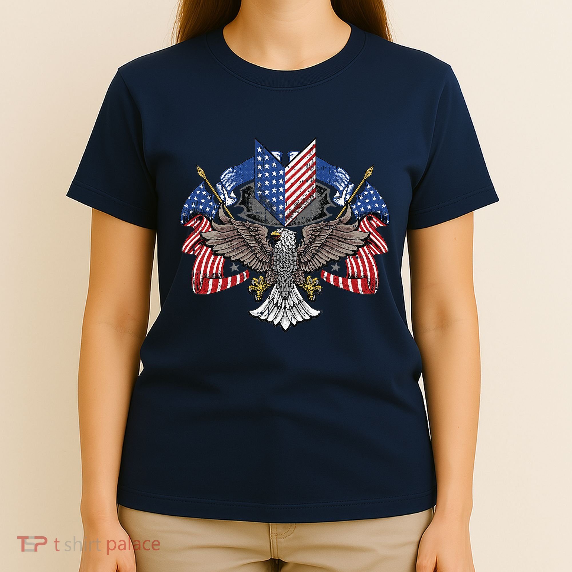 American Flag Shield 4th Of July USA Eagle Patriotic T-Shirt