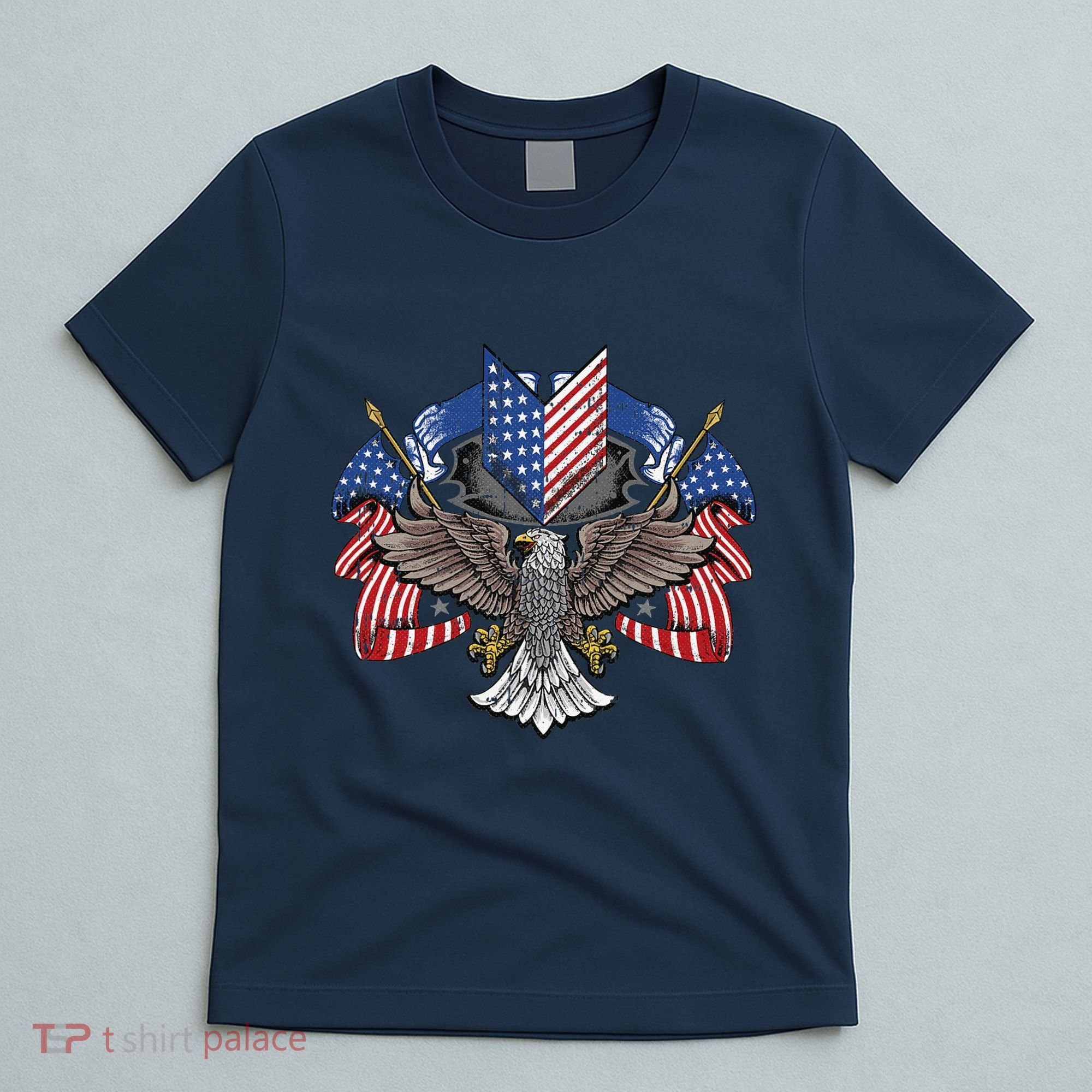 American Flag Shield 4th Of July USA Eagle Patriotic T-Shirt