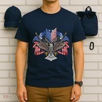 American Flag Shield 4th Of July USA Eagle Patriotic T-Shirt thumb 6