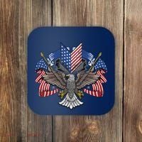 American Flag Shield 4th Of July USA Eagle Patriotic Coaster thumb 0