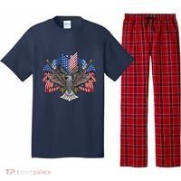 American Flag Shield 4th Of July USA Eagle Patriotic Pajama Set thumb 0