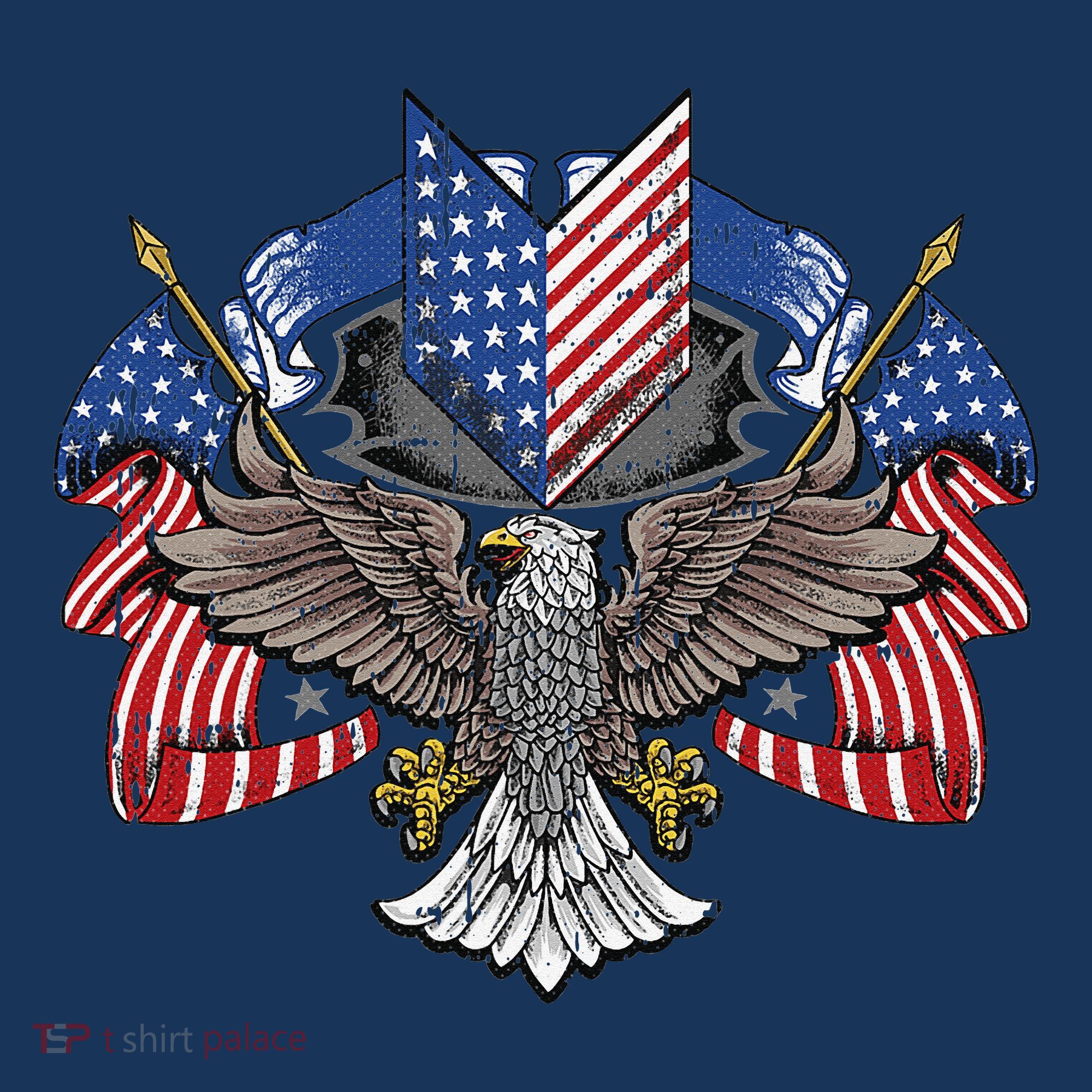 American Flag Shield 4th Of July USA Eagle Patriotic Women's Hoodie