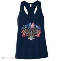 American Flag Shield 4th Of July USA Eagle Patriotic Women's Tank Top thumb 0