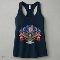American Flag Shield 4th Of July USA Eagle Patriotic Women's Tank Top thumb 3