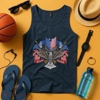 American Flag Shield 4th Of July USA Eagle Patriotic Tank Top thumb 4