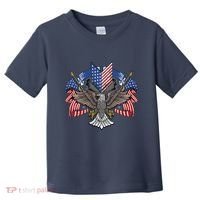 American Flag Shield 4th Of July USA Eagle Patriotic Toddler T-Shirt thumb 0
