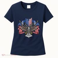 American Flag Shield 4th Of July USA Eagle Patriotic Women's T-Shirt thumb 0