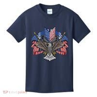 American Flag Shield 4th Of July USA Eagle Patriotic Kids T-Shirt thumb 0