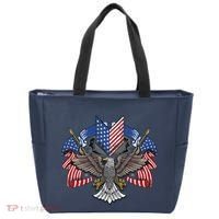 American Flag Shield 4th Of July USA Eagle Patriotic Tote Bag thumb 0