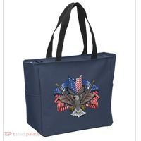 American Flag Shield 4th Of July USA Eagle Patriotic Tote Bag thumb 2