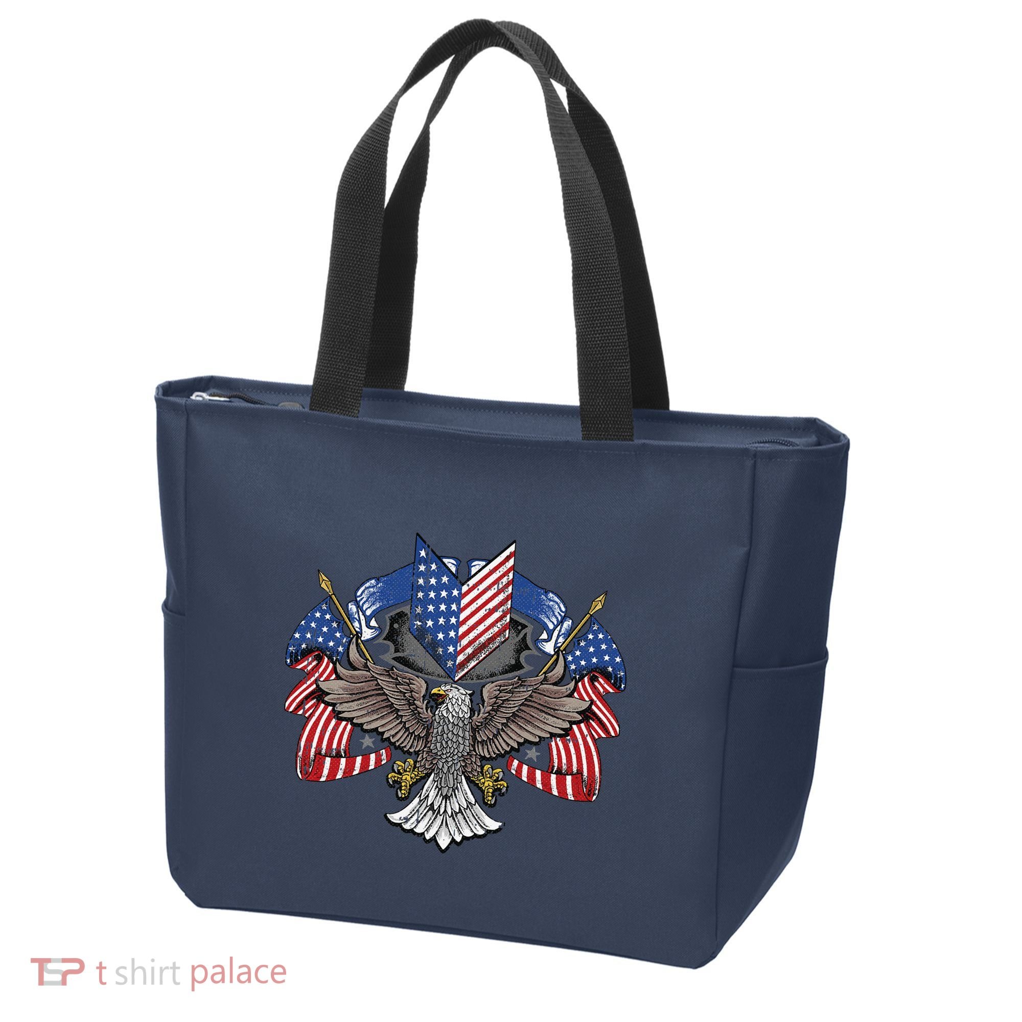 American Flag Shield 4th Of July USA Eagle Patriotic Tote Bag