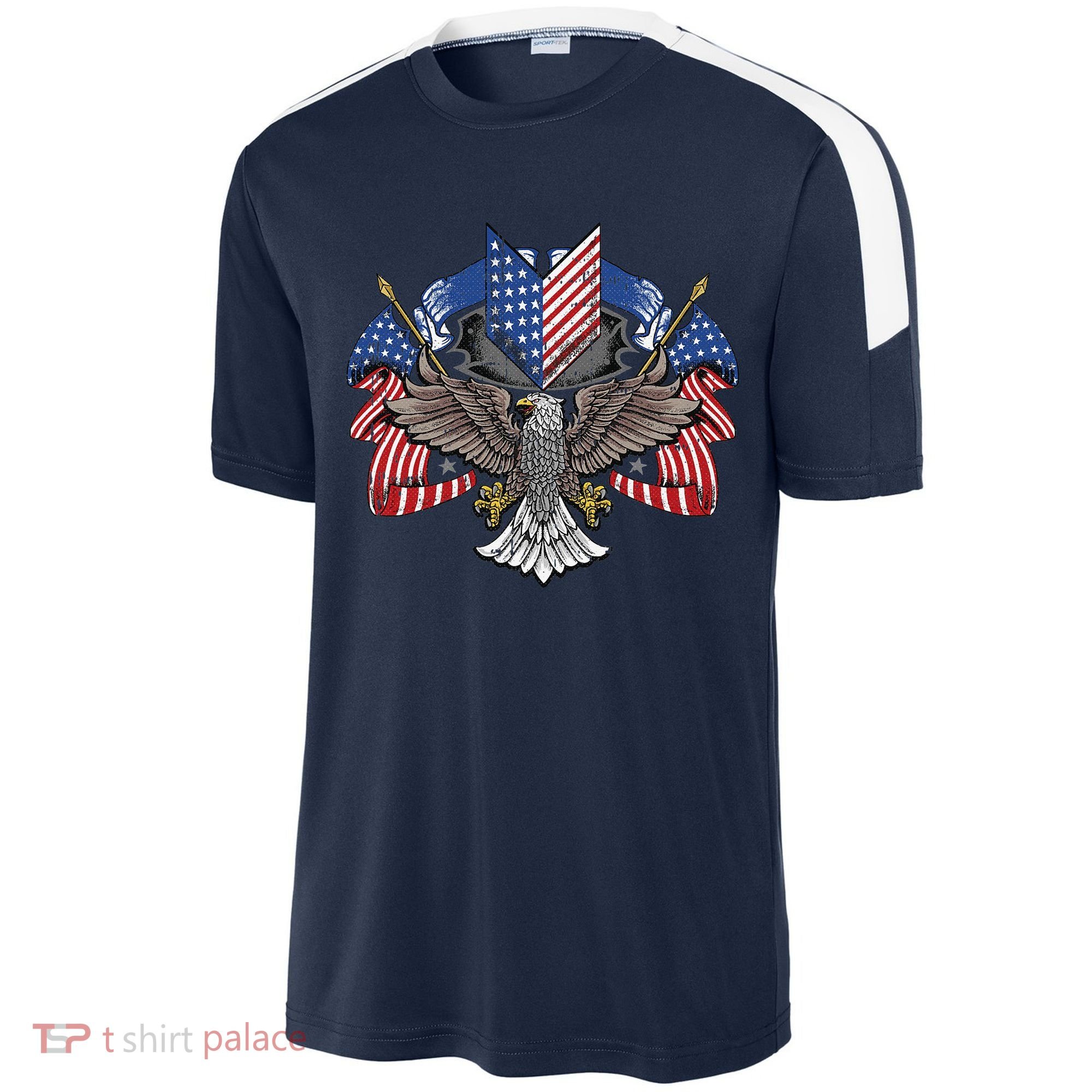 American Flag Shield 4th Of July USA Eagle Patriotic Sport-Tek Competitor United Soccer Jersey