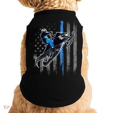 American Flag Snowmobile Gift Snowmobile Riding Gift Meaningful Gift Doggie Tank