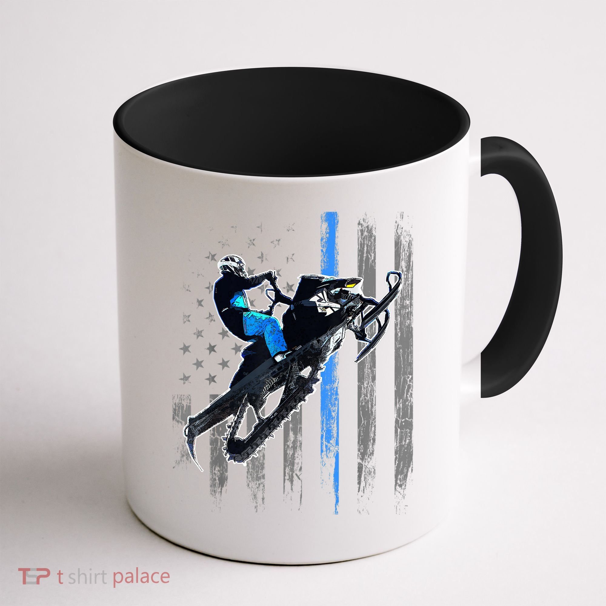 American Flag Snowmobile Gift Snowmobile Riding Gift Meaningful Gift Coffee Mug