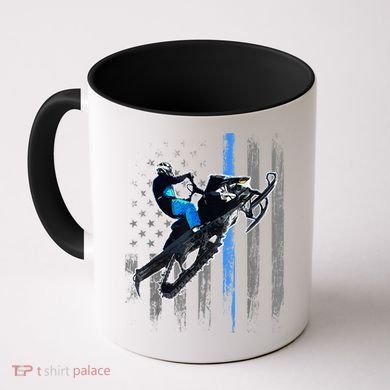American Flag Snowmobile Gift Snowmobile Riding Gift Meaningful Gift Coffee Mug