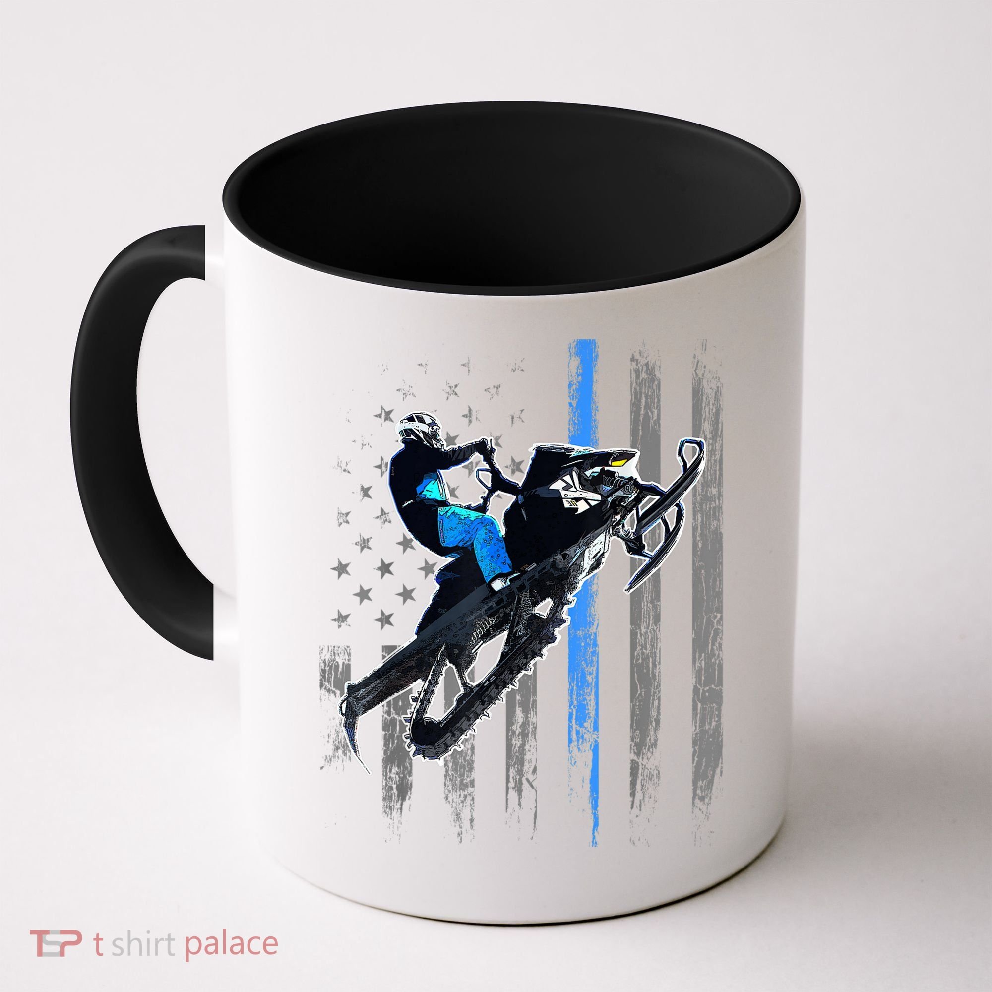 American Flag Snowmobile Gift Snowmobile Riding Gift Meaningful Gift Coffee Mug