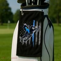 American Flag Snowmobile Gift Snowmobile Riding Gift Meaningful Gift Golf Towel thumb 2