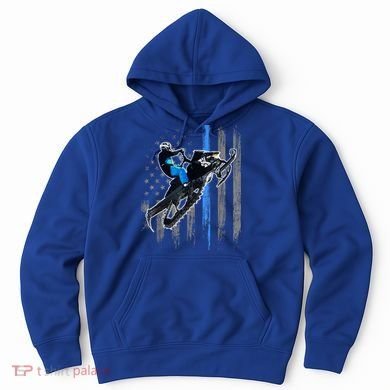American Flag Snowmobile Gift Snowmobile Riding Gift Meaningful Gift Hoodie
