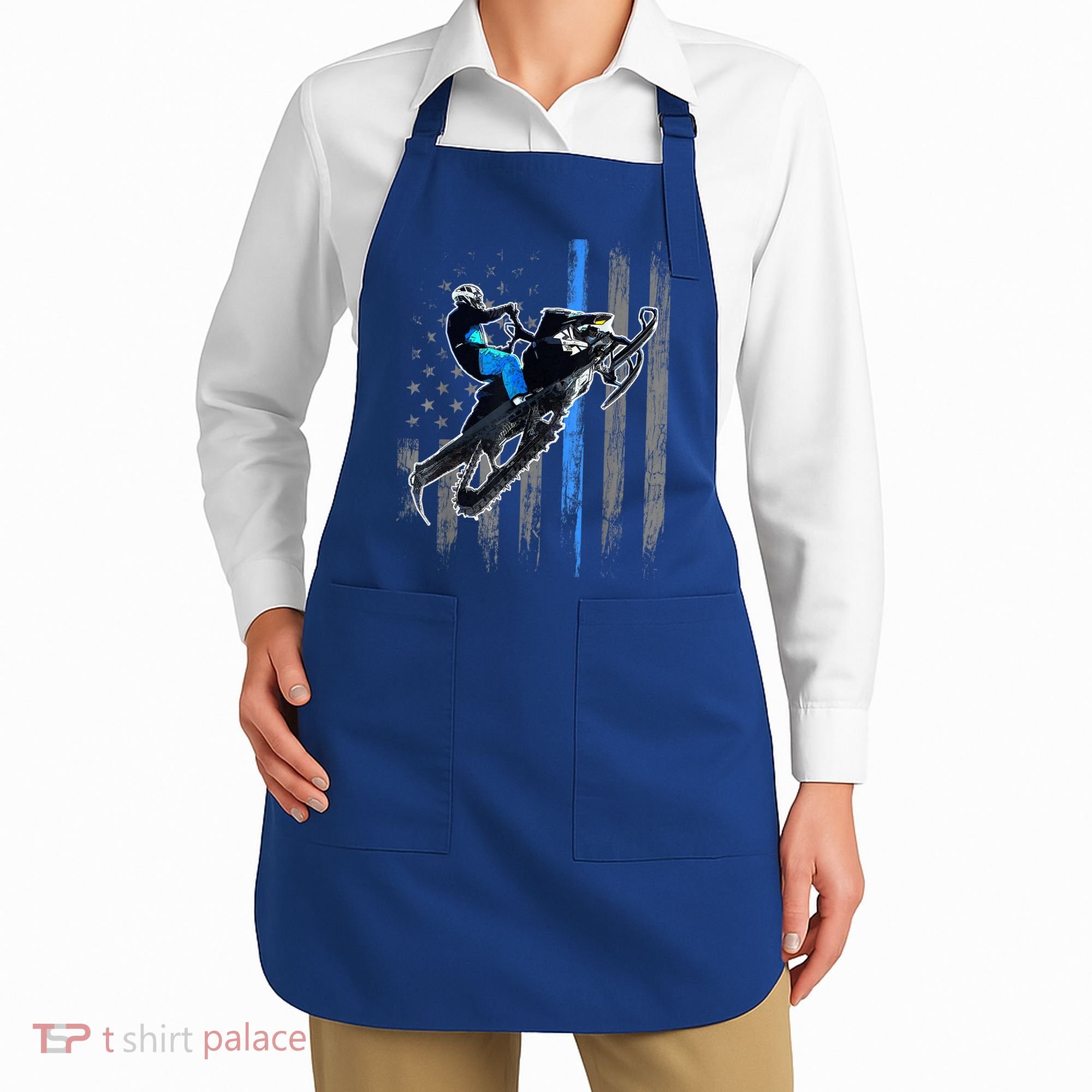American Flag Snowmobile Gift Snowmobile Riding Gift Meaningful Gift Apron
