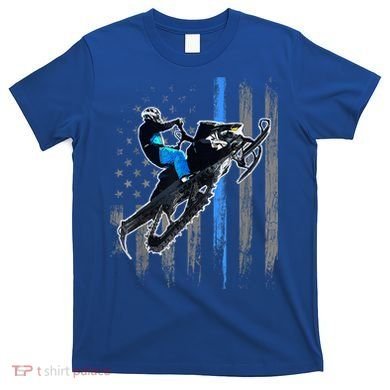 American Flag Snowmobile Gift Snowmobile Riding Gift Meaningful Gift T-Shirt