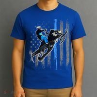 American Flag Snowmobile Gift Snowmobile Riding Gift Meaningful Gift T-Shirt thumb 3