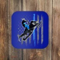 American Flag Snowmobile Gift Snowmobile Riding Gift Meaningful Gift Coaster thumb 0