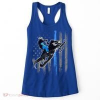 American Flag Snowmobile Gift Snowmobile Riding Gift Meaningful Gift Women's Tank Top thumb 0