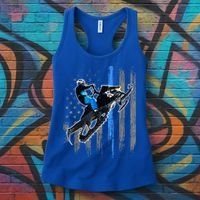 American Flag Snowmobile Gift Snowmobile Riding Gift Meaningful Gift Women's Tank Top thumb 3