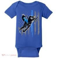 American Flag Snowmobile Gift Snowmobile Riding Gift Meaningful Gift Baby Bodysuit thumb 0