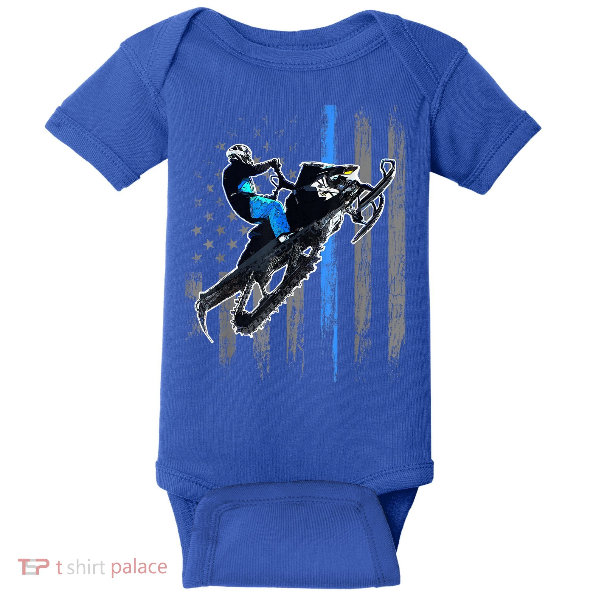 American Flag Snowmobile Gift Snowmobile Riding Gift Meaningful Gift Baby Bodysuit